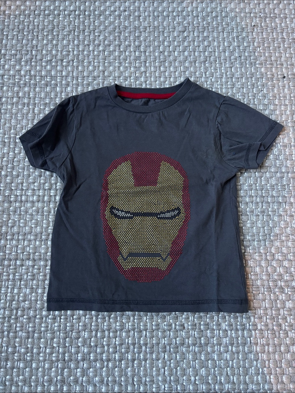 Marvel Iron Man Graphic Tee - Dark Gray with Red and Gold